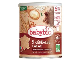 5 Céréales Cacao Riz, Blé, Avoine, Seigle, Quinoa - 220 g