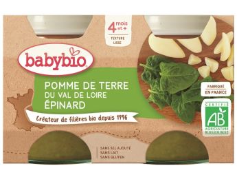 PETITS POTS BIO Pomme de terre et épinard - 2 x 130 g