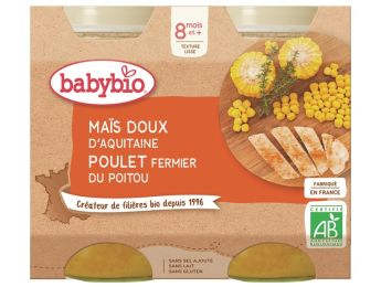 PETITS POTS BIO Maïs doux et poulet - 2 x 200 g