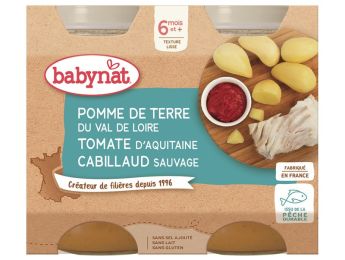 PETITS POTS BIO Pomme de terre, tomate et cabillaud - 2 x 200 g