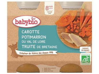 PETITS POTS BIO Carotte, potimarron et truite - 2 x 200 g