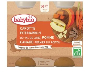 PETITS POTS BIO Carotte, potimarron, pomme et canard - 2 x 200 g