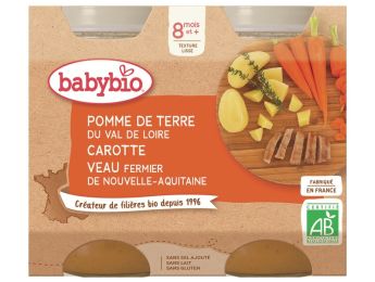 PETITS POTS BIO Pomme de terre, carotte et veau - 2 x 200 g