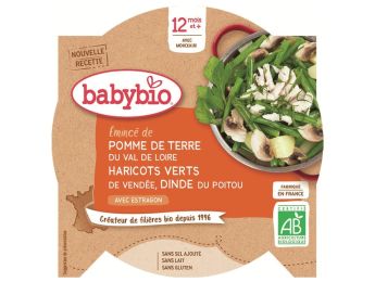 Pomme de terre, haricots verts et dinde - 230 g