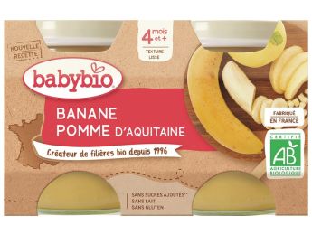 PETITS POTS BIO Banane et pomme - 2 x 130 g