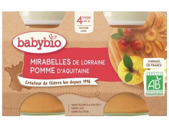 PETITS POTS BIO Mirabelles et pomme - 2 x 130 g