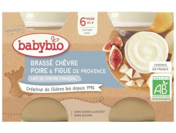 PETITS POTS BIO Brassé lait de chèvre, poire et figue - 2 x 130 g