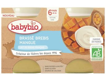 PETITS POTS BIO Brassé lait de brebis et mangue - 2 x 130 g