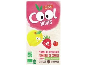 GOURDE DE FRUIT BIO Pomme, framboise et acérola - 12 x 90 g