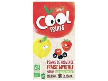 GOURDE DE FRUIT BIO Pomme, fraise, myrtille - 12 x 90 g