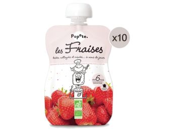 MAXI LOT GOURDES MONOSAVEUR BIO - Fraise 10 x 120 g