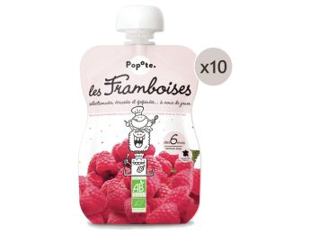 MAXI LOT GOURDES MONOSAVEUR BIO - Framboise 10 x 120 g