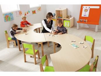 TAFEL MET GESTRATIFIEERDE BLAD - HOUTEN ONDERSTEL - Rechthoekig 60 x 50 cm