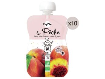 MAXI LOT GOURDES MONOSAVEUR BIO - Pêche 10 x 120 g