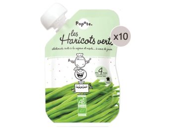 MAXI LOT GOURDES MONOSAVEUR BIO - Haricots Verts 10 x 120 g