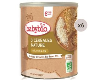 MAXI LOT Céréales Nature - Blé, Avoine, Riz - 6 x 220 g