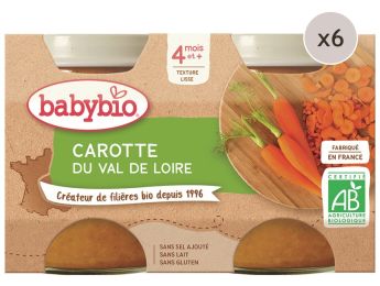 MAXI LOT PETITS POTS BIO Carotte - 12 x 130 g