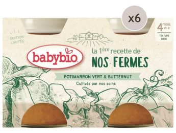 MAXI LOT PETITS POTS BIO Potimarron vert et butternut - 12 x 130 g