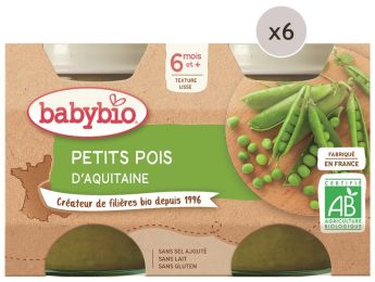 MAXI LOT PETITS POTS BIO Petits pois - 12 x 130 g
