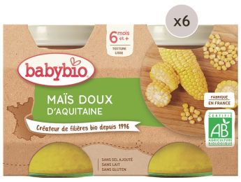 MAXI LOT PETITS POTS BIO Maïs doux - 12 x 130 g