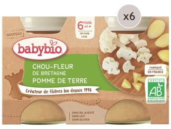 MAXI LOT PETITS POTS BIO Chou-fleur et pomme de terre - 12 x 130 g