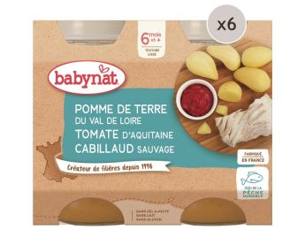 MAXI LOT PETITS POTS BIO Pomme de terre, tomate et cabillaud - 12 x 200 g