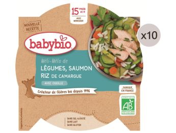 MAXI LOT ASSIETTES Légumes, saumon et riz à l'oseille - 10 x 260 g