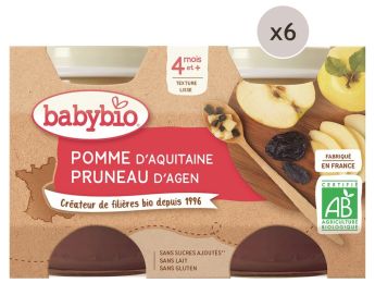 MAXI LOT PETITS POTS BIO Pomme et pruneau - 12 x 130 g