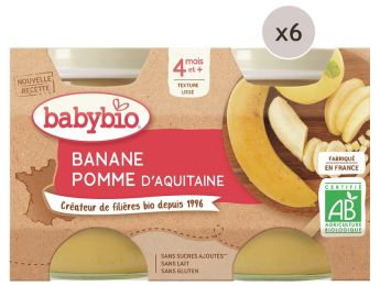 MAXI LOT PETITS POTS BIO Banane et pomme - 12 x 130 g