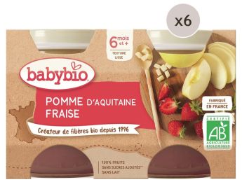 MAXI LOT PETITS POTS BIO Pomme et fraise - 12 x 130 g