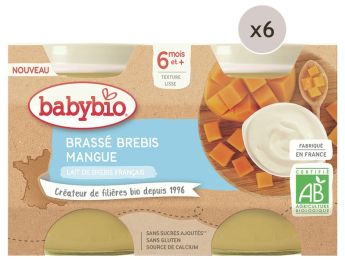 MAXI LOT PETITS POTS BIO Brassé lait de brebis et mangue - 12 x 130 g