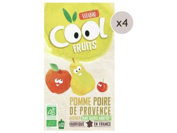 MAXI LOT GOURDES DE FRUIT BIO Pomme, poire et acérola - 48 x 90 g