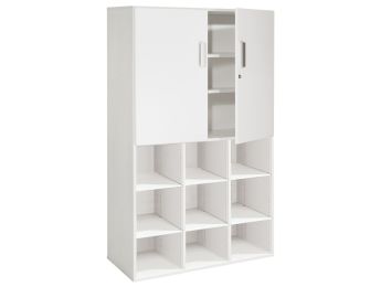 GEMELAMINEERD MEUBEL H: 162 cm - L: 105 cm Hoge deuren - 3 planken - 6 plankjes