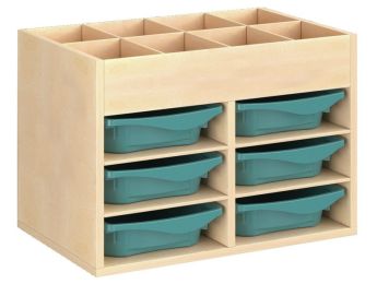 GEMELAMINEERD MEUBEL H: 51 cm - L: 70,5 cm 6 bakken - 4 plankjes