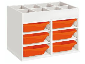 MÖBEL MIT MELAMINBESCHICHTUNG H: 51 cm - B: 70,5 cm 6 Behälter - 4...
