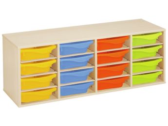 MÖBELSTÜCK MIT MELAMINBESCHICHTUNG H: 51 cm - L: 139 cm 16 Behälter - 12...