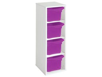 MÖBELSTÜCK MIT MELAMINBESCHICHTUNG H: 102 cm - L: 36 cm 4 Behälter - 3...