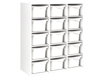 MÖBELSTÜCK MIT MELAMINBESCHICHTUNG H: 118 cm - L: 105 cm 15 Behälter - 12...