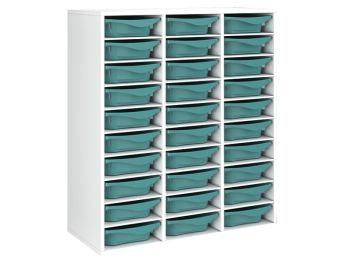 MEUBLE MÉLAMINÉ H: 118 cm - L: 105 cm 30 bacs - 27 étagères