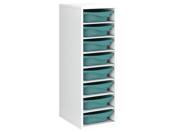 MEUBLE MÉLAMINÉ H: 102 cm - L: 36 cm 8 bacs - 7 étagères