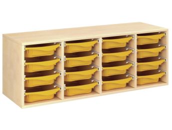 MÖBELSTÜCK MIT MELAMINBESCHICHTUNG H: 51 cm - L: 139 cm 16 Behälter auf...