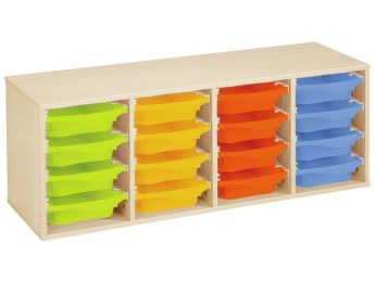MÖBELSTÜCK MIT MELAMINBESCHICHTUNG H: 51 cm - L: 139 cm 16 Behälter auf...