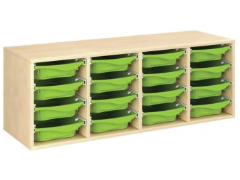 MÖBELSTÜCK MIT MELAMINBESCHICHTUNG H: 51 cm - L: 139 cm 16 Behälter auf...