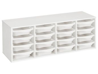 MÖBELSTÜCK MIT MELAMINBESCHICHTUNG H: 51 cm - L: 139 cm 16 Behälter auf...