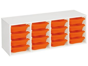 MÖBELSTÜCK MIT MELAMINBESCHICHTUNG H: 51 cm - L: 139 cm 16 Behälter auf...