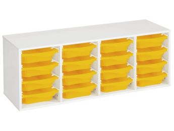 MÖBELSTÜCK MIT MELAMINBESCHICHTUNG H: 51 cm - L: 139 cm 16 Behälter auf...