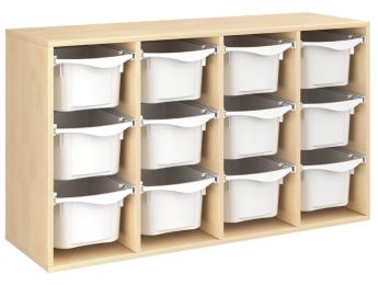 MÖBELSTÜCK MIT MELAMINBESCHICHTUNG H: 81 cm - L: 139 cm 12 Behälter auf...