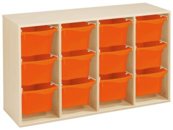 MÖBELSTÜCK MIT MELAMINBESCHICHTUNG H: 81 cm - L: 139 cm 12 Behälter auf...