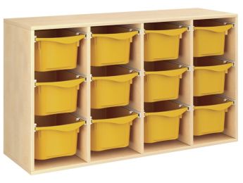 MÖBELSTÜCK MIT MELAMINBESCHICHTUNG H: 81 cm - L: 139 cm 12 Behälter auf...