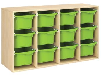MÖBELSTÜCK MIT MELAMINBESCHICHTUNG H: 81 cm - L: 139 cm 12 Behälter auf...